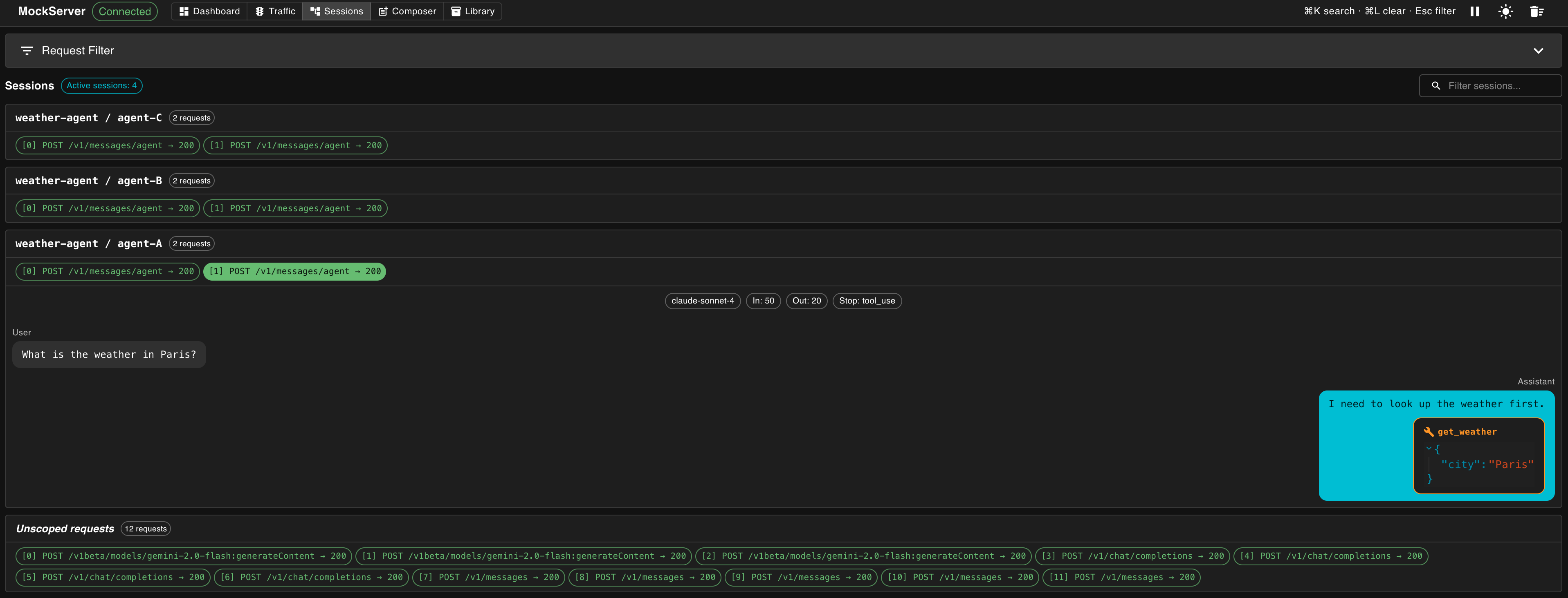 MockServer Sessions