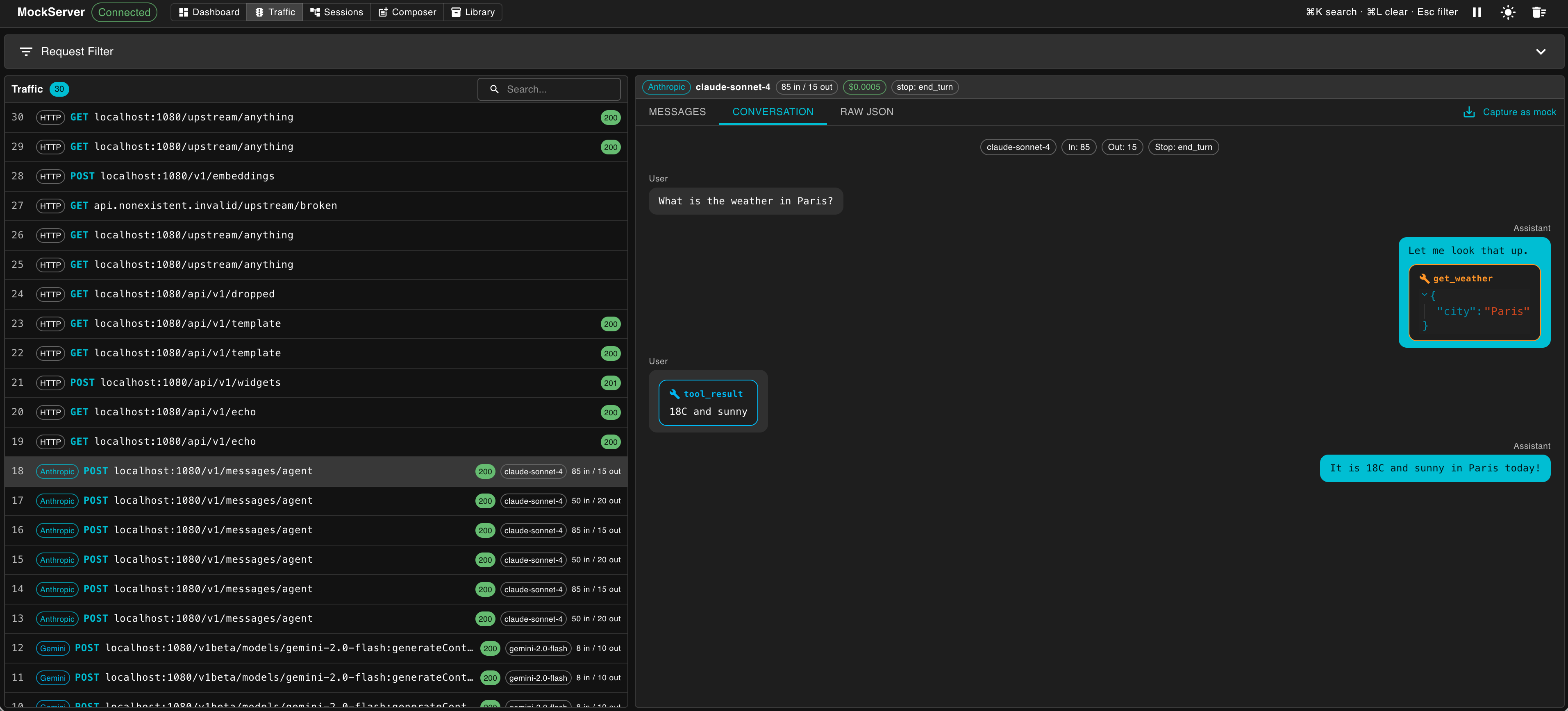 MockServer Traffic Inspector